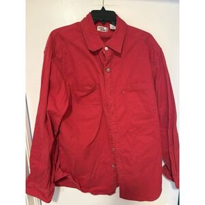 Levi's Red Denim Button Up Shirt Size L